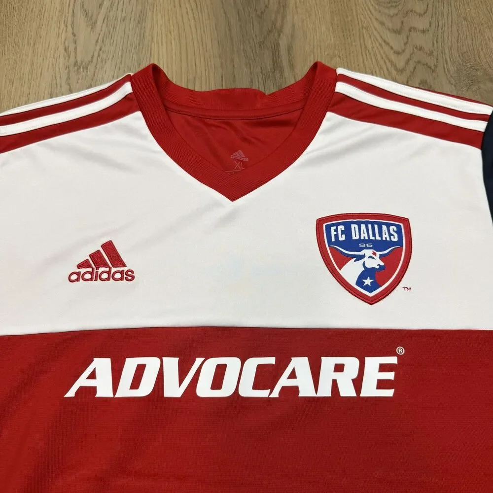 FC Dallas Jersey Mens XL Red MLS Soccer Adidas Climalite Advocare Sponsor